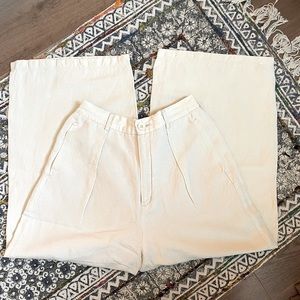 GU Linen Pleated Ankle Pants